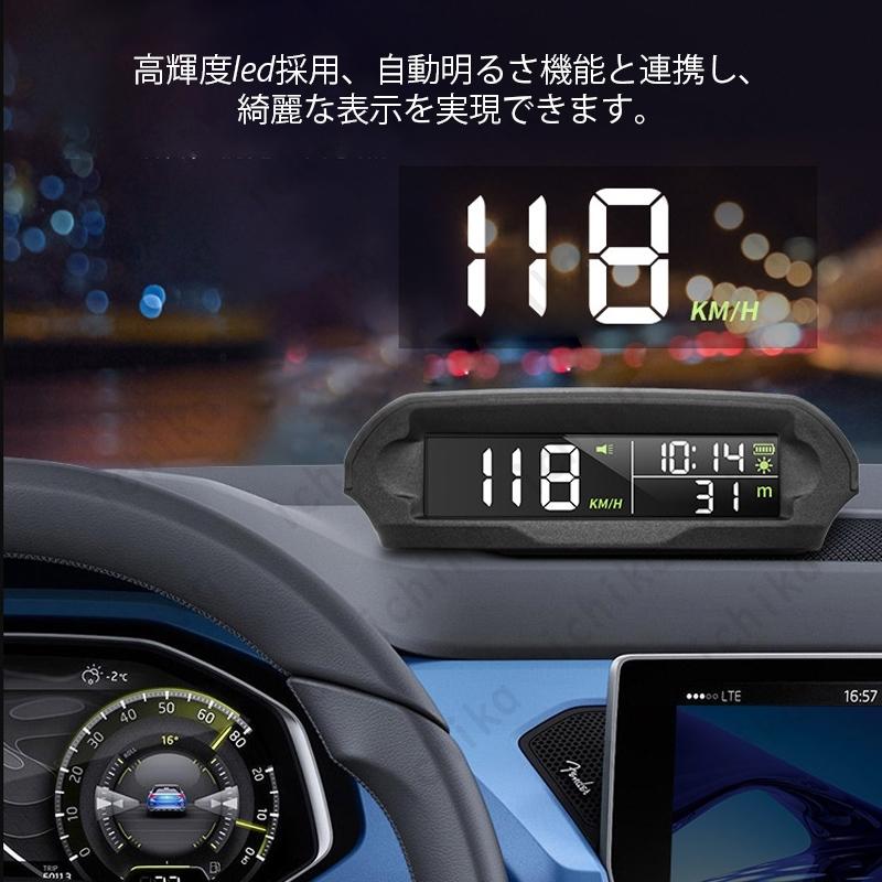 【倍 倍 倍】ヘッドアップディスプレイ GPS対応 HUD ソーラー充電 多機能 安全運転 運転時速 高画質 時間 温度計 高度 過速度警告機能搭載 車載 取付簡単｜ichika-gaikou｜06