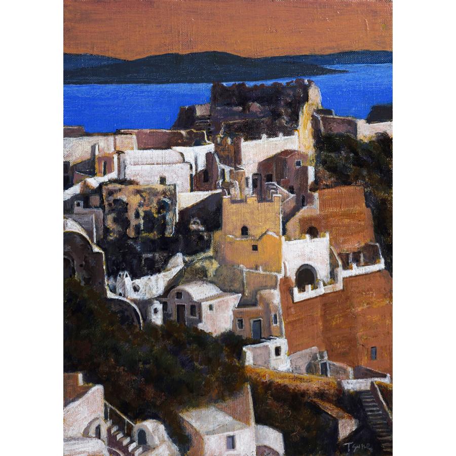 田原常崇 「伝説の島」 油彩F4号 額付き