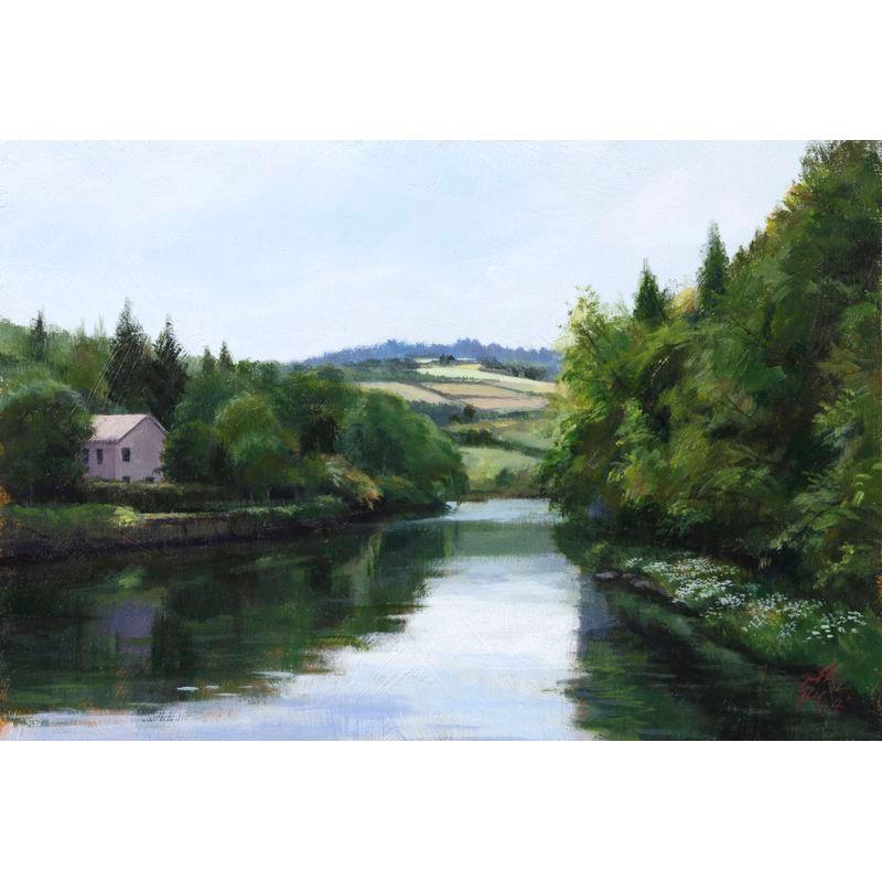 久保博孝 「湖水地方初夏（イギリス）」油彩SM 額付き : 一枚の繪