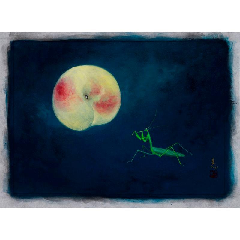 岸野圭作 「首夏」 日本画4号 額付き 一枚の繪Yahoo!店 通販 Yahoo!ショッピング