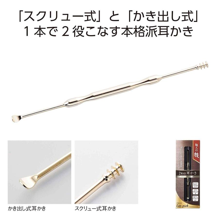 耳かき メトリックス 職人の技 2WAY ステンレス ゴールド (スクリュー&かき出し) | 