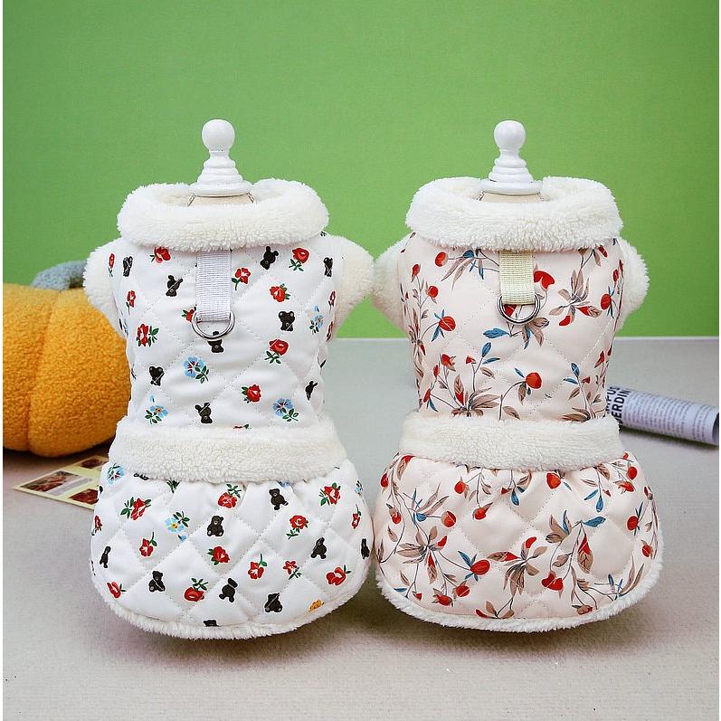 犬 服 ワンピース 秋 冬 お腹開き 防寒 あったか フリース モコモコ