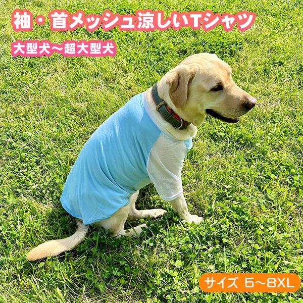犬 服 ブルー Tシャツ 大型犬 超大型犬用 涼しいメッシュ 肌触り抜群 