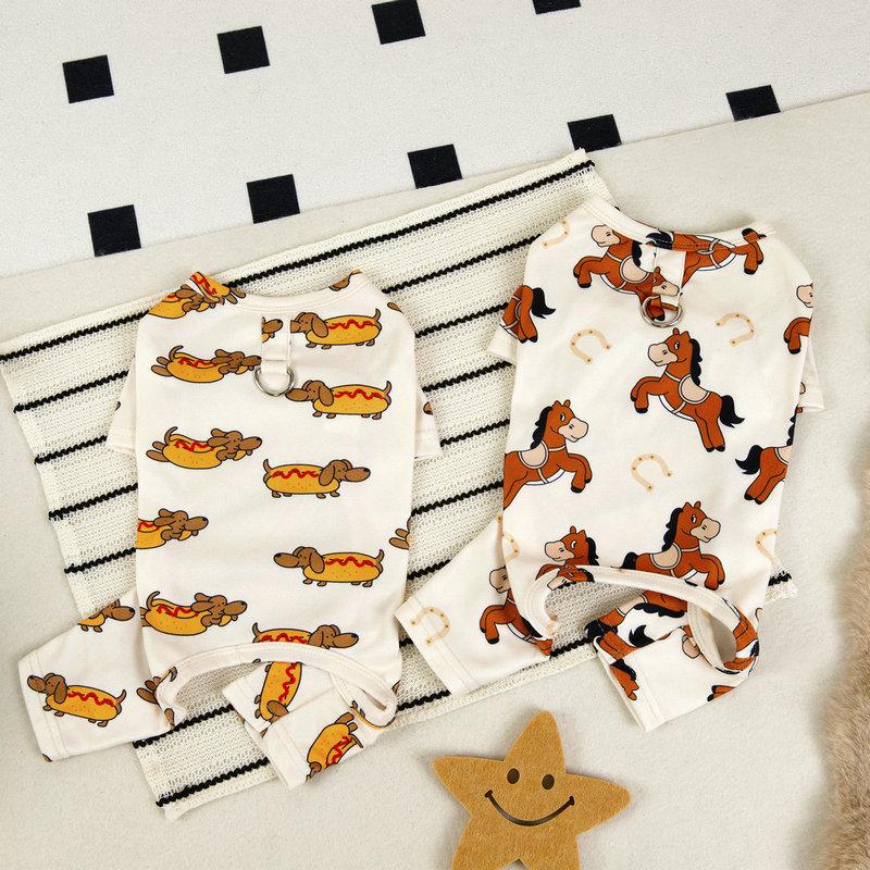 犬 服 ロンパース 春夏オールシーズン Dカン 便利 さらさら快適生地 馬