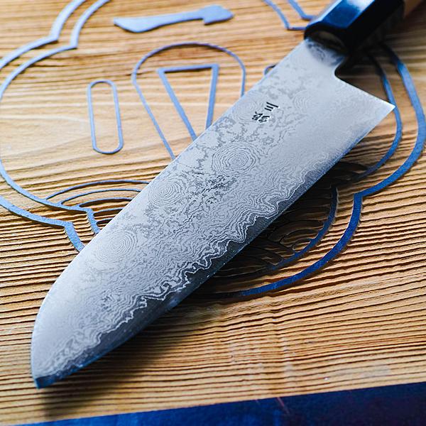 包丁 堺一文字光秀 銀三ダマスカス 和式三徳包丁180mm【名入れ即日可能