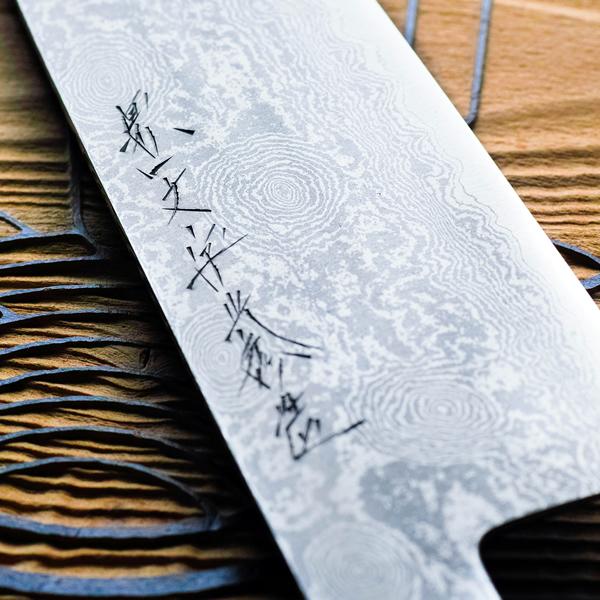 包丁 堺一文字光秀 銀三ダマスカス 和式三徳包丁180mm【名入れ即日可能