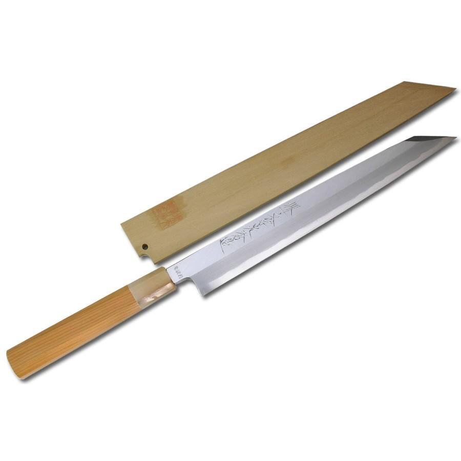 包丁 堺一文字光秀 青鋼 紋鍛錬 切付 柳刃包丁270mm サヤ付き【名入れ