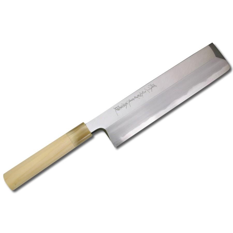 包丁 堺一文字光秀 青鋼 本霞 江戸型薄刃包丁240mm【名入れ即日可能
