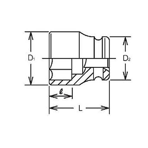 ko-ken(コーケン):3.1　2sq　インパクトソケット　10400A-8　2゛(88.9mm)　10400A-8　6角ソケット