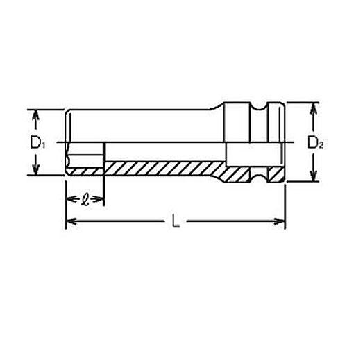 ko-ken(コーケン):2.1　2sq　インパクトディープソケット　6角ディープソケット　2-1　19300M-130　2゛(63.5mm)