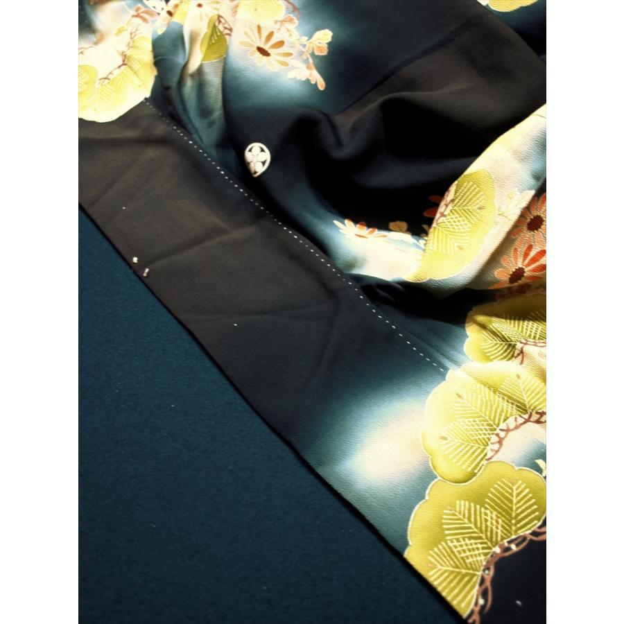 アンティーク着物 振袖 貝桶 貝合わせ 菊 牡丹 梅 花嫁衣裳 お引きずり