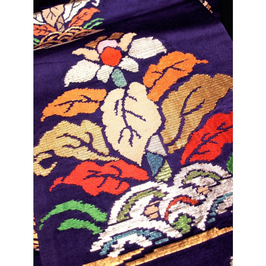 アンティーク帯 丸帯 龍村平蔵製 レトロ 名物鶏頭文錦 銘品 逸品 アンティーク帯 丸帯 龍村平蔵製 レトロ 名物鶏頭文錦 銘品 逸品