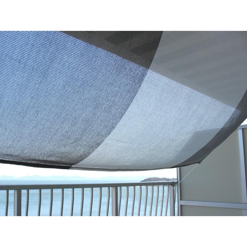 【日よけ シェード 屋外用 アパート おしゃれ 】目隠しに｜ベランダ・オーニング対応｜90×200ｃｍ｜日本製 イチオリ｜３ボーダー マーブルグレー |  | 02
