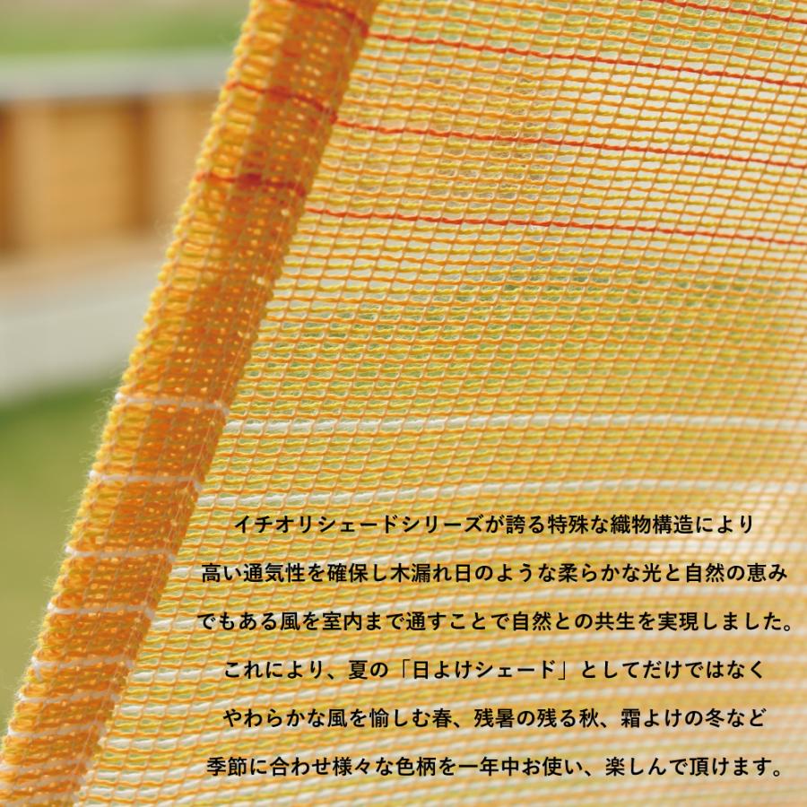 【日本製  日よけシェード   屋外用 】約2m×2ｍ　ベランダ・オーニング対応  おしゃれ  目隠しに｜ イチオリシェード｜7ボーダー　グラン【送料無料】 |  | 03