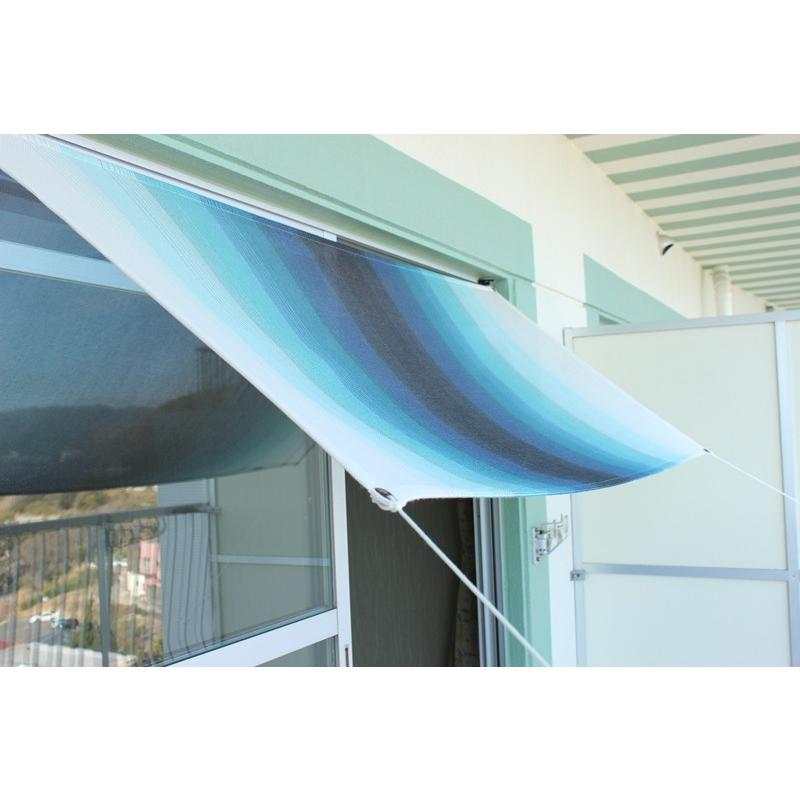 【日よけ シェード 屋外用 アパート おしゃれ 】目隠しに｜ベランダ・オーニング対応｜90×200ｃｍ｜日本製 イチオリ｜グラデーション　オーシャン | 