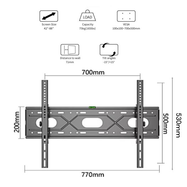 Panasonic VIERA パナソニック ビエラ対応 テレビ 壁掛け金具 50型55型