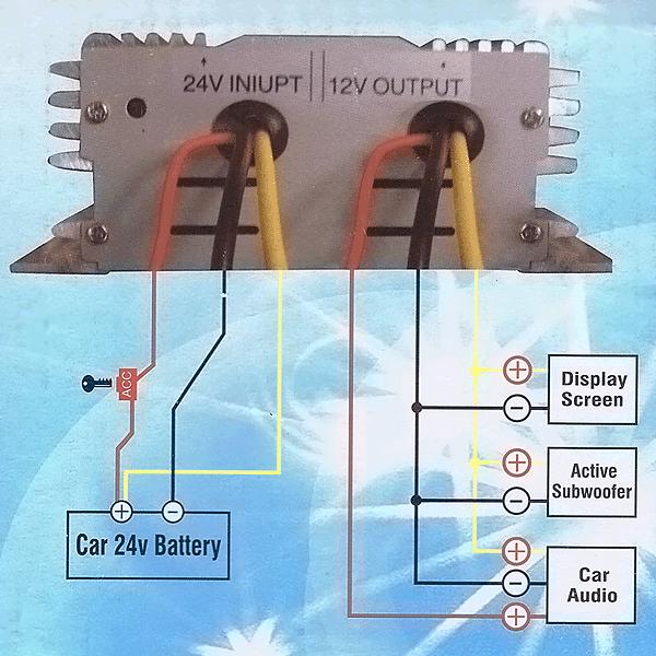 24V-12Vに変換できる！DC-DCコンバータ20A　デコデコ変換機 |  | 02
