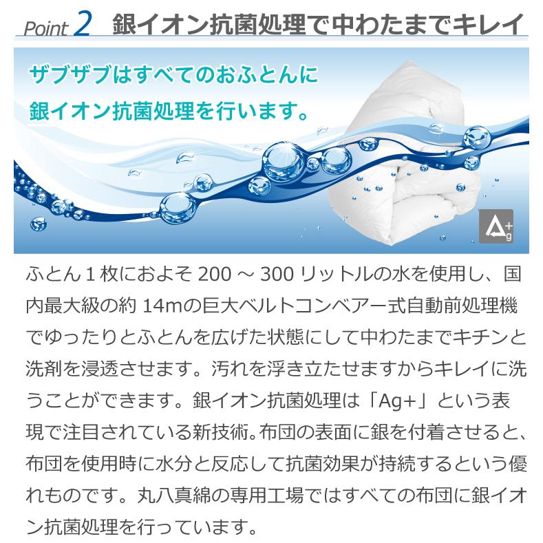 ザブザブ 羽毛布団 丸洗い 2枚 保管サービス付 往復送料無料 クリーニング 布団 銀イオン抗菌処理 ダニ・ほこり除去 無料染み抜き 丸八真綿_7