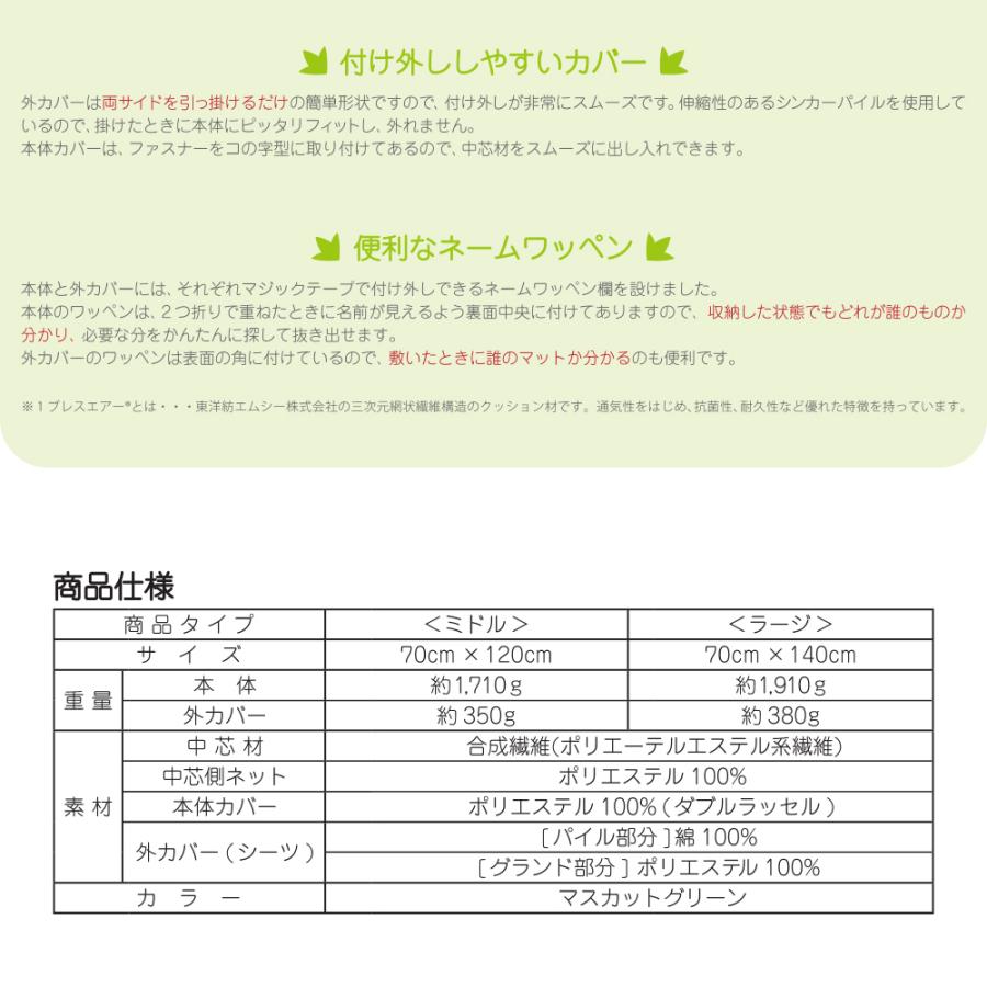 丸八真綿 アエル アエル2 ベビー用敷きマット お昼寝マット M ミドル L