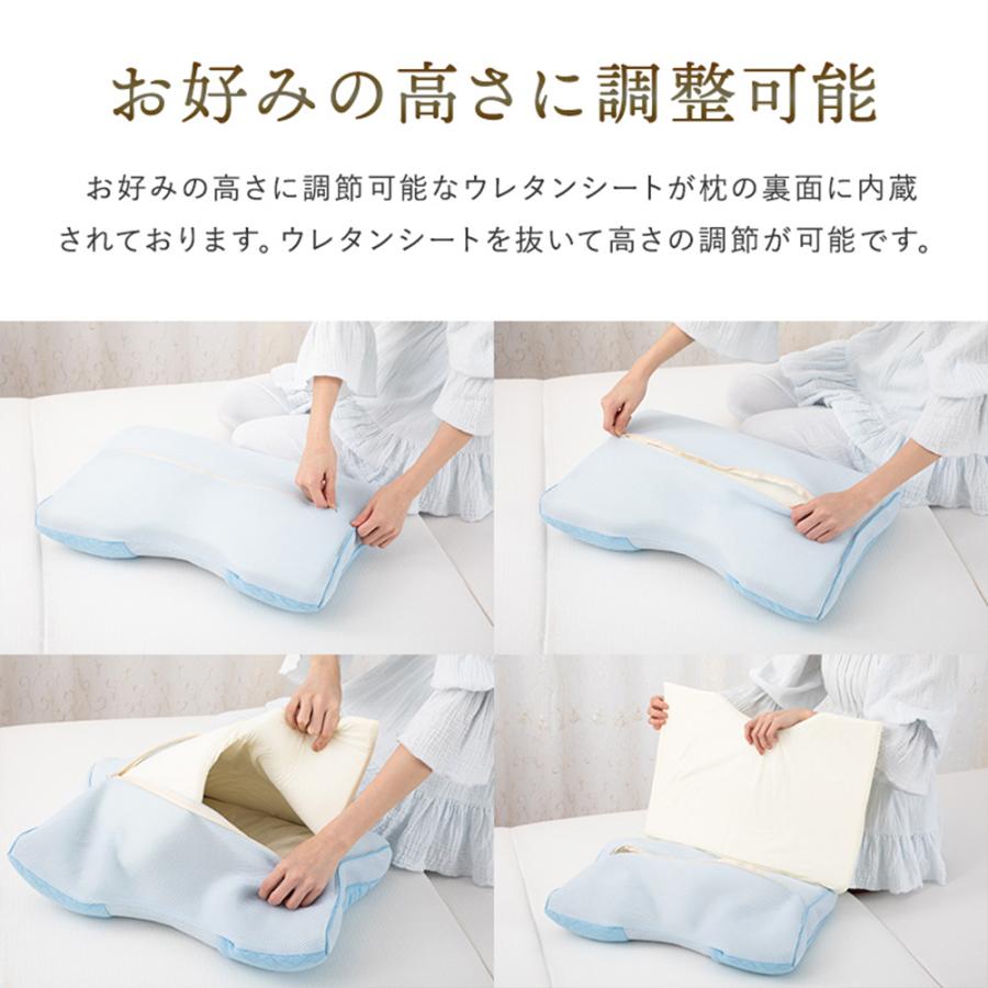 枕 高さ調節 プロが考えたまくら そば殻 日本製 ブルー まくら 肩こり