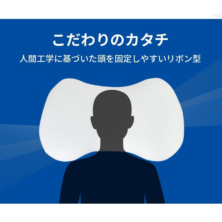 通気性抜群 ダブルエアピロー 37×60cm 日本製 洗える 厚み約9cm ブレスエアー 抗菌 防臭 制菌 メッシュ 通気性 高反発｜ichioshihonpo｜05