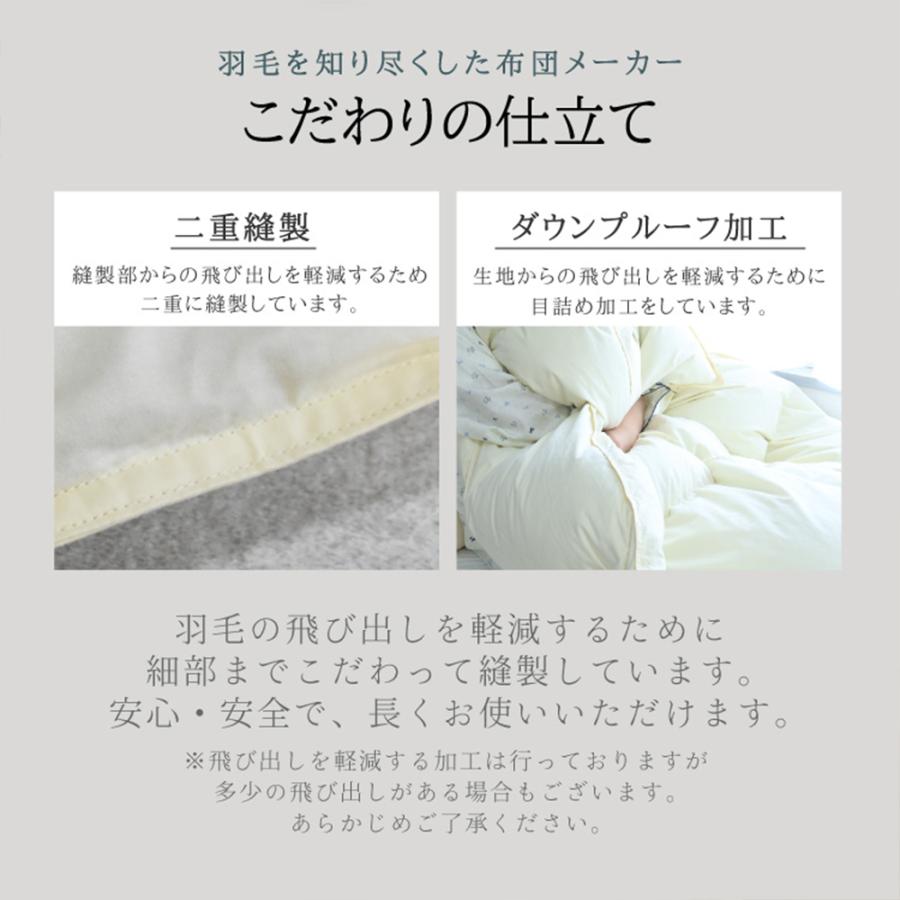 丸八真綿 羽毛布団 フランス産 ホワイトダックダウン85%使用 シングル
