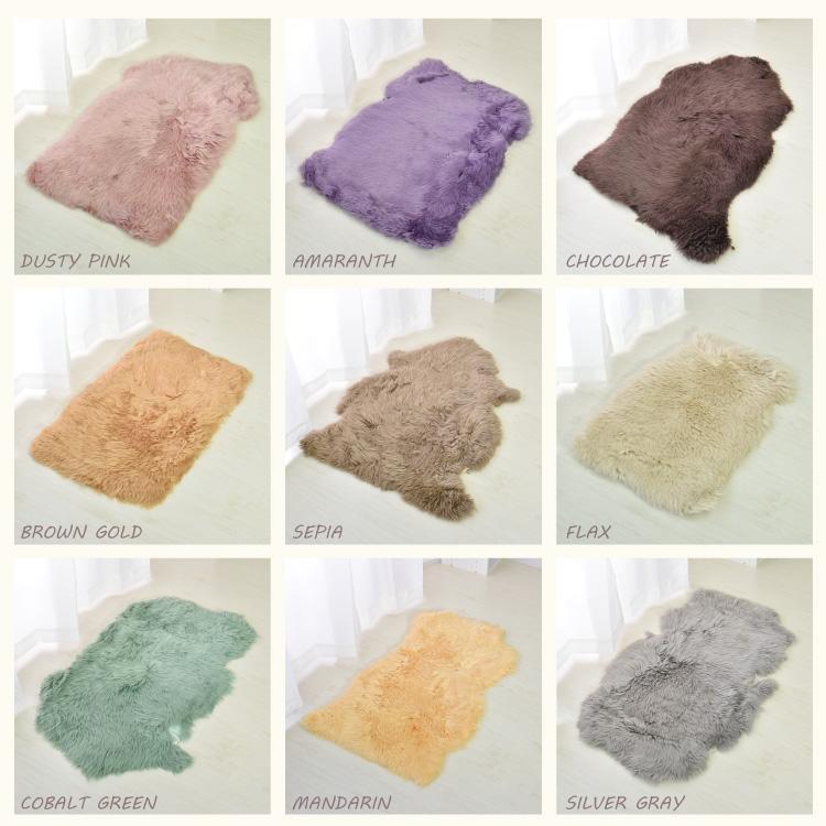 丸八真綿 【アウトレット】ムートンラグ 原皮 長毛 送料無料 エアコン