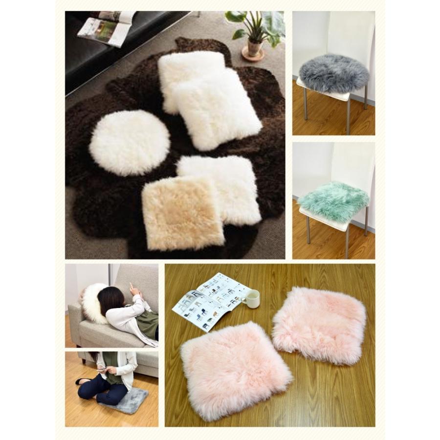本物毛皮座布団.クッション 約40cm x 40cm zx-cushion1-16.jpg