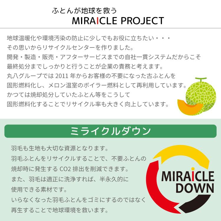 丸八真綿 羽毛布団 防ダニ加工 シングル ミライクルダウン使用 丸八真綿 羽毛布団 防ダニ加工 シングル ミライクルダウン使用
