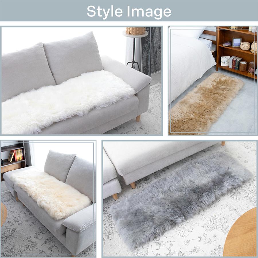 丸八真綿 ムートンロングシートクッション 40×120cm ウレタン入り