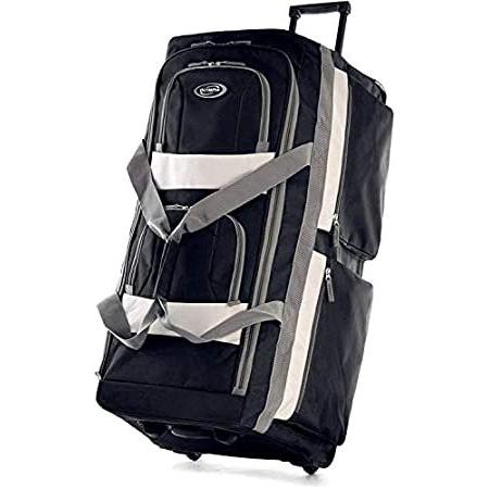 オリンピア22インチ8ポケットローリングダッフルバッグ、ブラック、ワンサイズ