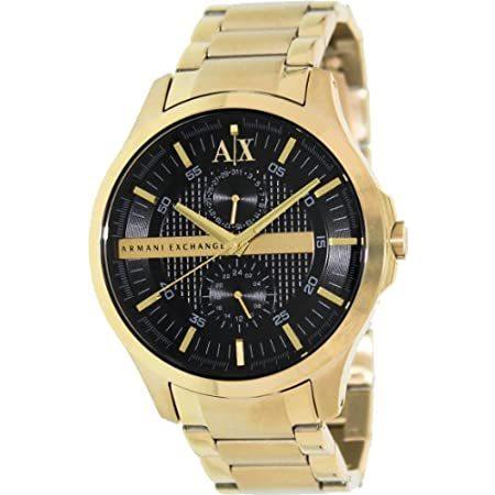 贅沢屋の Armani ExchangeブラックダイヤルゴールドPVD メンズウォッチ AX2122 腕時計