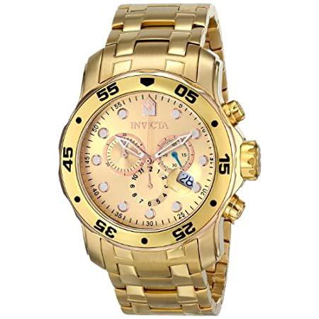 割引クーポン Analog Diver Pro 80071 Men's Invicta Display Watch Gold Quartz Swiss 腕時計