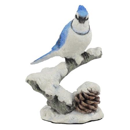 【希少！！】 US マルチカラー 装飾置物 雪の枝に青い翡翠の鳥 4.75インチ オブジェ、置き物