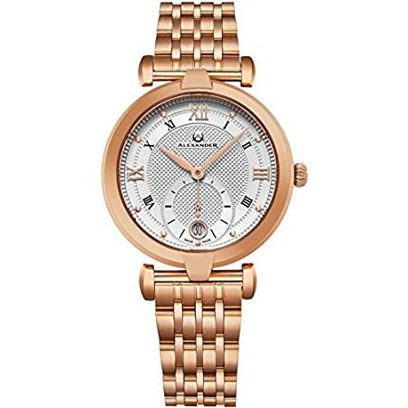 Alexander Monarch Olympias日付シルバーlarge Faceステンレススチールメッキローズゴールドwatch For Wome 5ynj1okw5m 腕時計 アクセサリー Farssanat Com