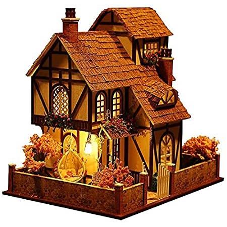Rylai Wooden Handmade Dollhouse Miniature DIY Kit Flower town Series Doll
