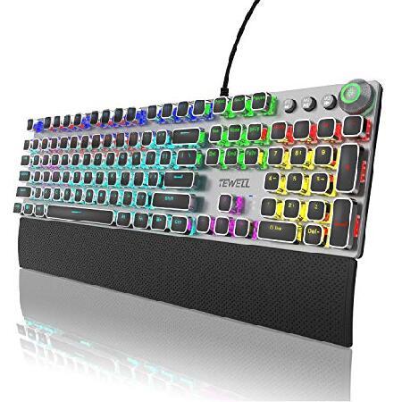 激安通販新作 Rainbow LED RGB Keyboard, Gaming Mechanical TEWELL Gaming Anti 104 Backlit, その他キーボード、アクセサリー