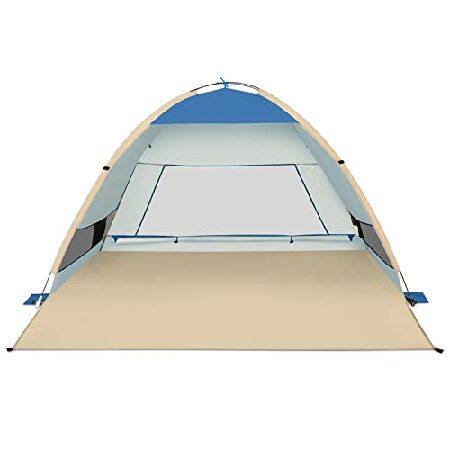 低価格の Gorich 紫外線防 4人用 テント 釣り キャンプ 軽量 簡単セットアップ カバナ シェルター 自動日よけ ビーチ傘 大型ポップアップビーチテント 山岳テント