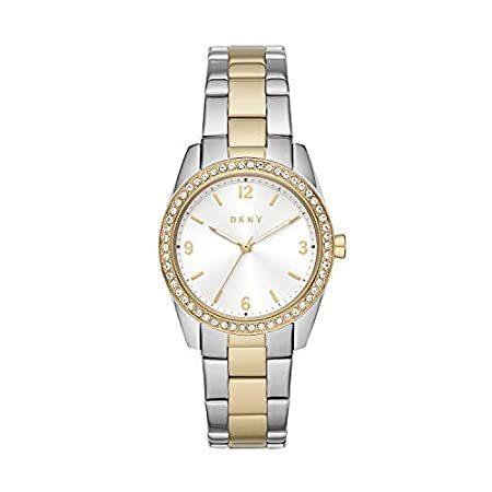 世界的に DKNY (モデル:NY2903) Glitz カラー:シルバー/ゴールド 3針腕時計 ステンレススチール クォーツ Nolita レディース 腕時計