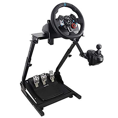 Racing Wheel Stand， Height Adjustable ＆ Foldable Steering Wheal Stand Compatible with Logitech G25，G27，G29，G920 Gaming Cockpit並行輸入