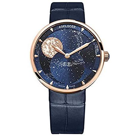 大好き トップブランド 腕時計 レディース Agelocer ブルー レディース ファッション カジュアル ビジネス クォーツ アナログ 軽量 ムーンフェーズ レディース腕時計 Www Reinnec Cl