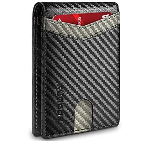 Runbox スリム財布 財布 メンズ Rfidブロック ミニマリスト メンズ フロントポケット財布 B08cxy2969 メンズ ブラック