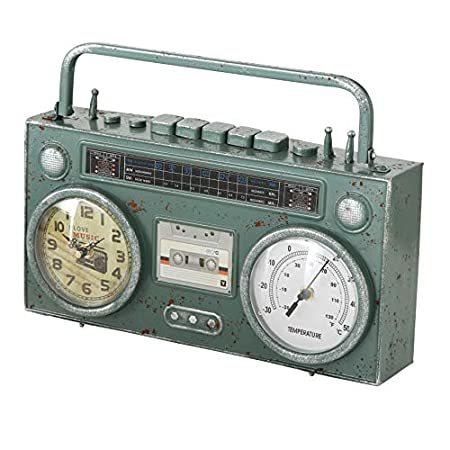 【爆売り！】 Boom-Box Vintage Worlds House Whole WHW Clock Ra Cassette Faux Thermometer, 置き時計