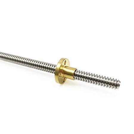 800mm（31.496 Inches）Tr8x2 Lead Screw with T8 Brass Nut (Acme Thread, 2mm Pi