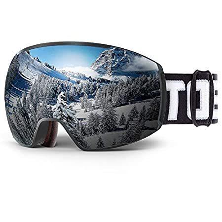 100％本物 ToBa Ski Goggles Snowboard Snow Goggles OTG - Black Frame Silver Lens VLT 1 ゴーグル、サングラス