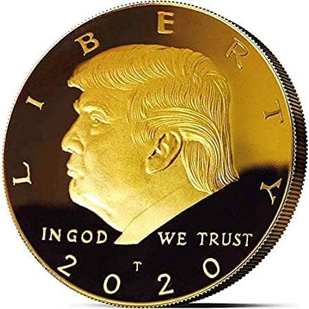Trump 2020 Challenge Coin Version B Large 24kt Gold Plated American Eagle M