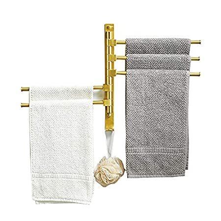 日本最大のブランド ワイヤードゴールドライト高級回転タオルバー トイレタオルタオルラック収納活動穴棚なし バスグッズ Paulstractors Com