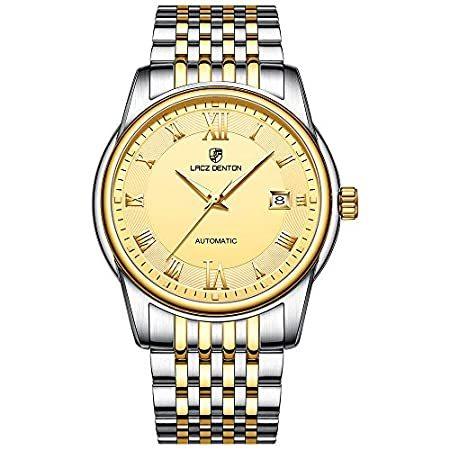 2021年新作入荷 LACZ DENTON ゴールド 自動巻き防水 ステンレススチール 高級ビジネス メンズ 自動機械式腕時計 腕時計