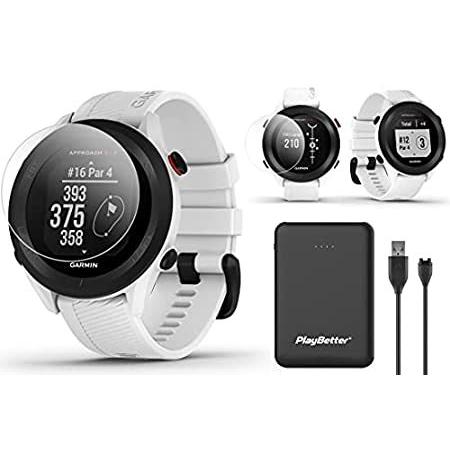 Garmin Approach S12 (White) GPS Golf Watch Bundle | Includes PlayBetter Por