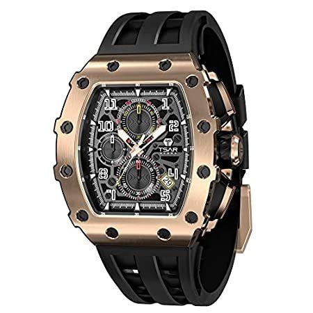 今ならほぼ即納！ Men's Luxury Watches TSAR BOMBA Tonneau Wrist Watches Sapphire Crystal Japa 腕時計